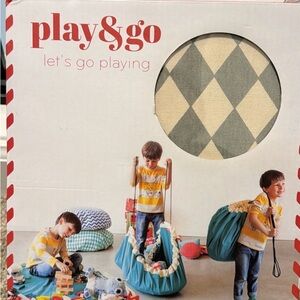 Kids Toy Storage Bag - Grey and Cream